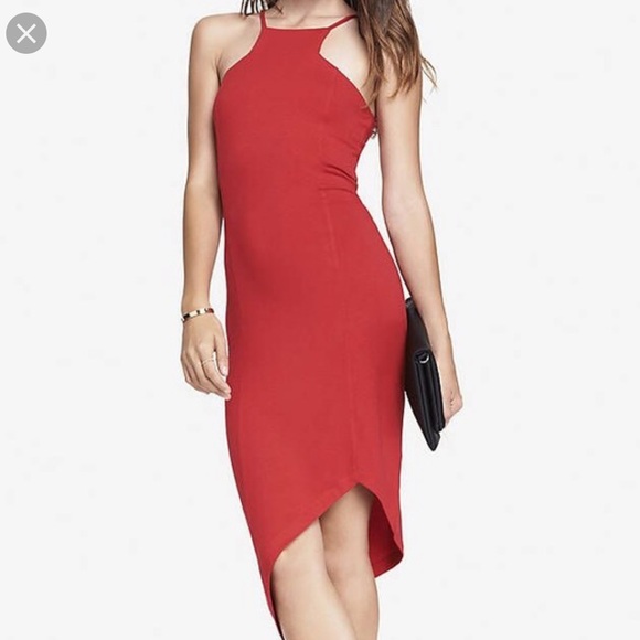 Express Dresses & Skirts - Express | Red midi asymmetrical dress